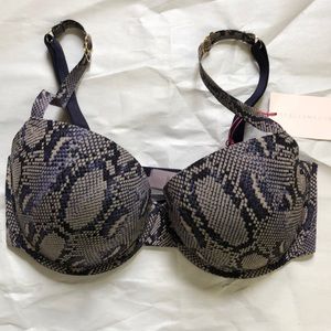 NWT Stella McCartney Stella Smooth Print Blue Python Bra S72-140 - size 34E